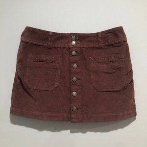 Free People Brown Corduroy Mini Skirt